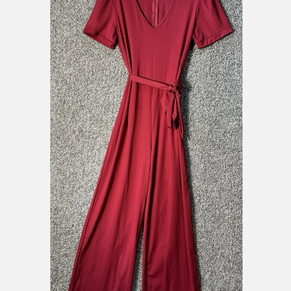 BLENCOT Jumpsuit Short Sleeve Casual v Neck Belted SZ Large NWOT - Picture 7 of 10